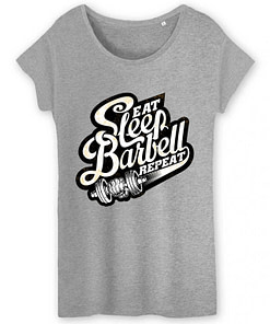 T-shirt bio Eat sleep barbell repeat 2