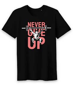 T-shirt bio Never give up 2