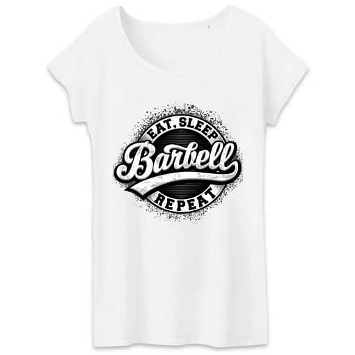 T-shirt bio Eat sleep barbell repeat