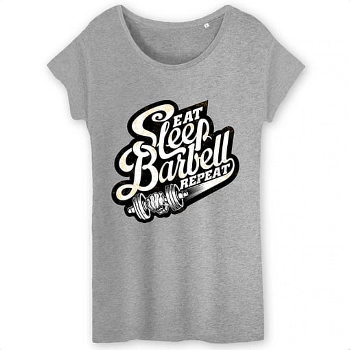 T-shirt bio Eat sleep barbell repeat 2