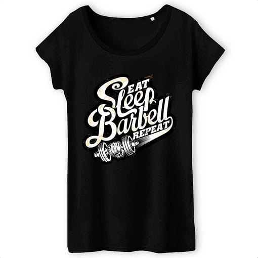 T-shirt bio Eat sleep barbell repeat 2