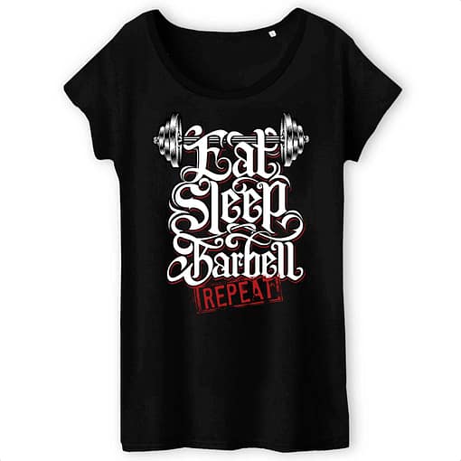 T-shirt bio Eat sleep barbell repeat 3